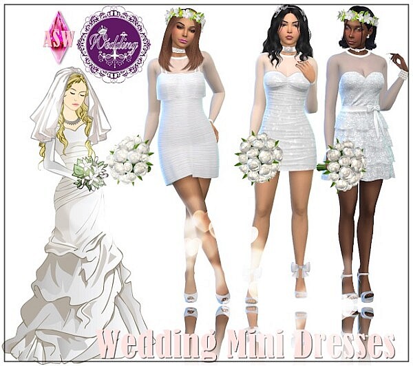 Wedding Mini Dresses from Annett`s Sims 4 Welt