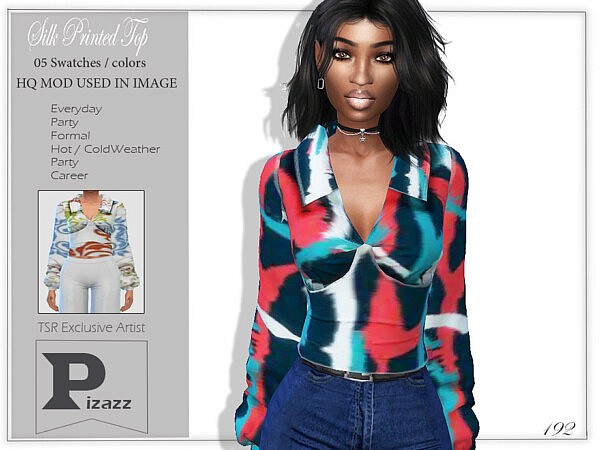 Silk Printed Top by pizazz from TSR