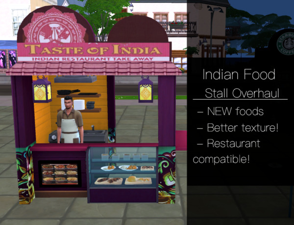 Indian Food Stall Overhaul by QMBiBi from Mod The Sims