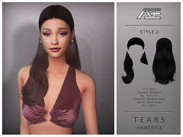 Ade   Tears / Style 2 (Hairstyle) by Ade Darma from TSR