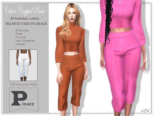 Cotton Cropped Pants by pizazz from TSR