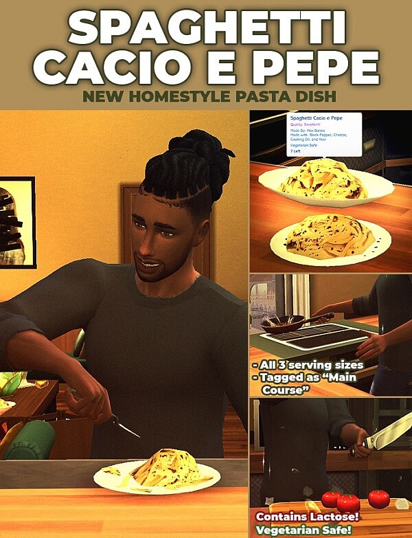Spaghetti Cacio e Pepe   New Custom Recipe  by RobinKLocksley from Mod The Sims
