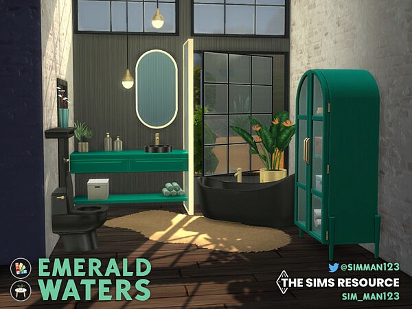 Mid Century Collection   Emerald Waters Bathroom by sim man123 from TSR
