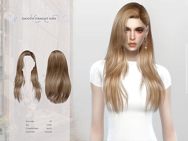 Smooth straight hair by wingssims from TSR