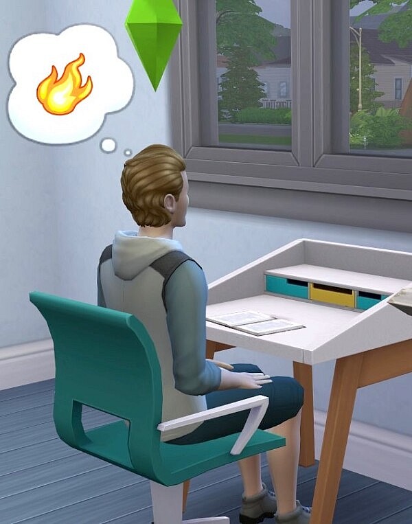 Homework at Desk Mod by BosseladyTV from Mod The Sims