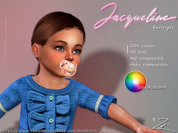 Jacqueline Hair for Toddlers(Tight low ponytail) by zy from TSR