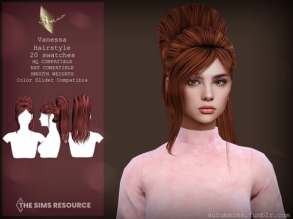 Vanessa High Ponytail Hair by AurumMusik from TSR