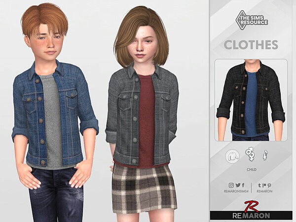 Denim Jacket 01 for Child by remaron from TSR