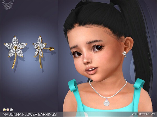 Flower Earrings For Toddlers by feyona from TSR