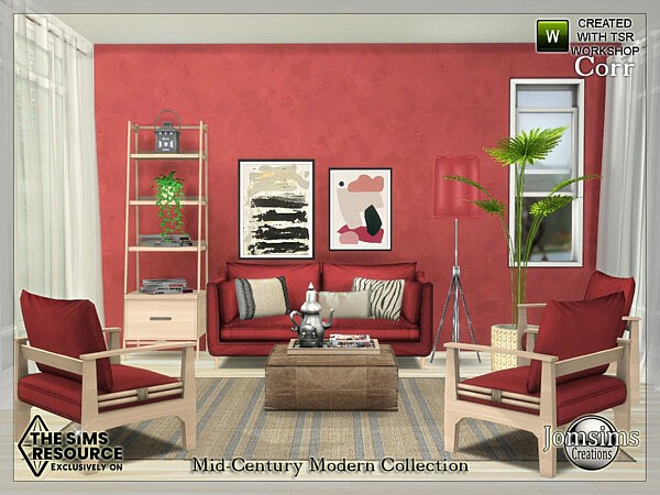Mid Century Modern Collection Corr living room by jomsims from TSR