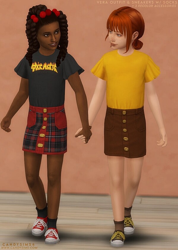 VERA OUTFIT & SNEAKERS from Candy Sims 4