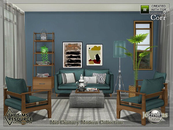 Mid Century Modern Collection Corr living room by jomsims from TSR
