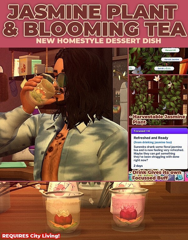 Jasmine & Blooming Tea   New Custom Drink & Harvestable by RobinKLocksley from Mod The Sims
