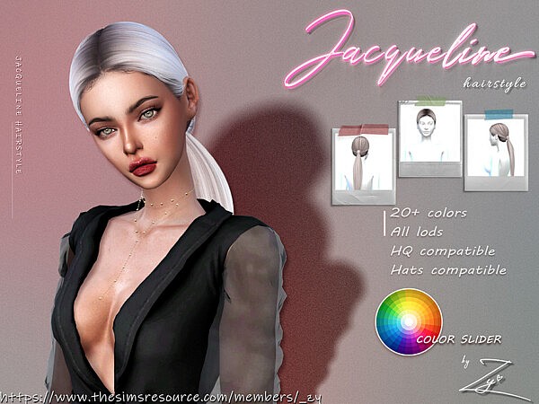 Jacqueline Hair (Tight low ponytail) by  zy from TSR