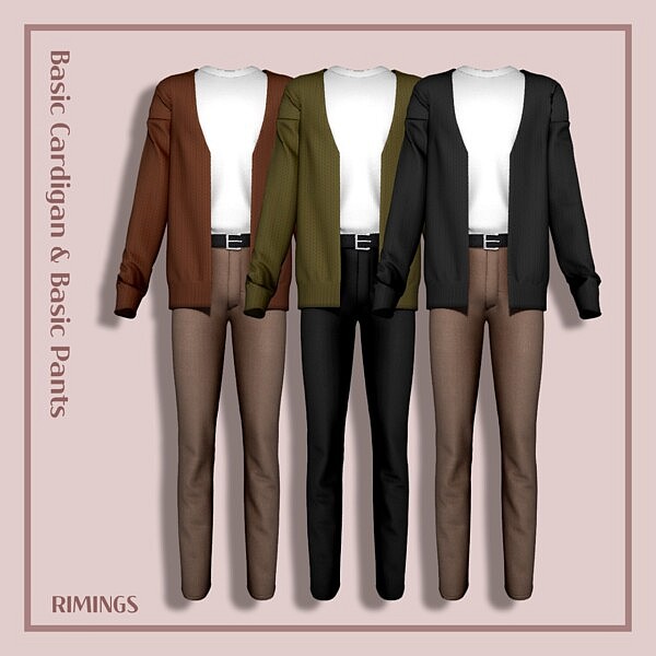 Basic Cardigan and Basic Pants from Rimings