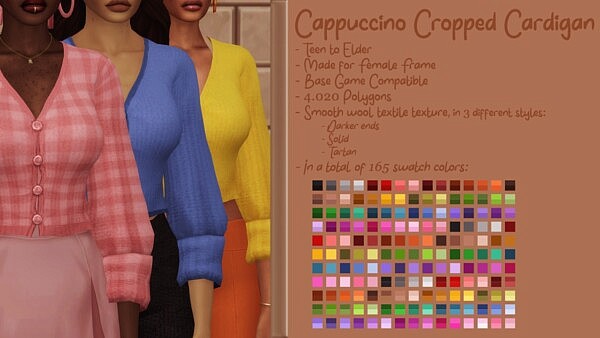 CAPPUCCINO CROPPED CARDIGAN from Candy Sims 4