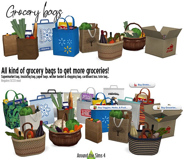 Grocery bags from Around The Sims 4