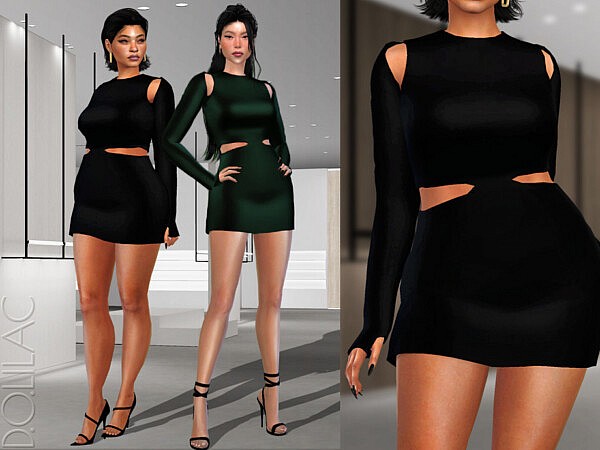 Cutout Mini Dress DO312 by D.O.Lilac from TSR