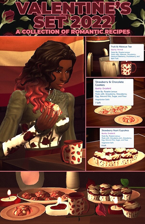 Valentines Day Pack   3 New Custom Recipes by RobinKLocksley from Mod The Sims