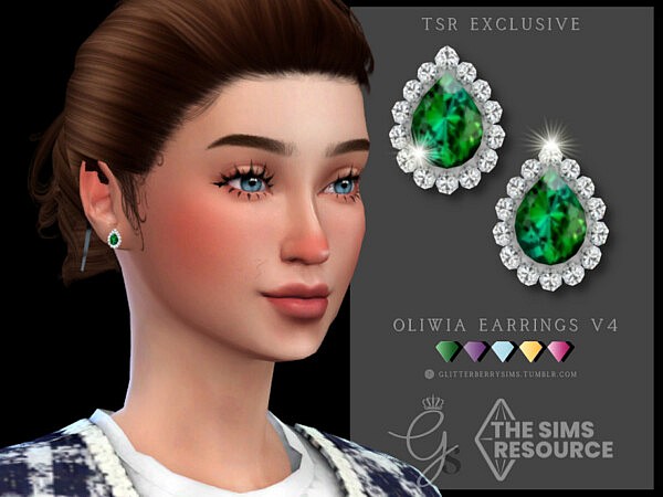 Oliwia Earrings V4 by Glitterberryfly from TSR