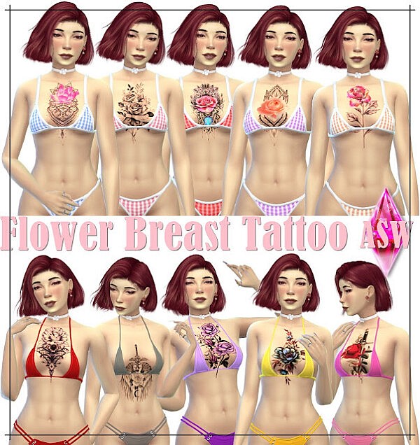 Flower Beast Tattoos from Annett`s Sims 4 Welt