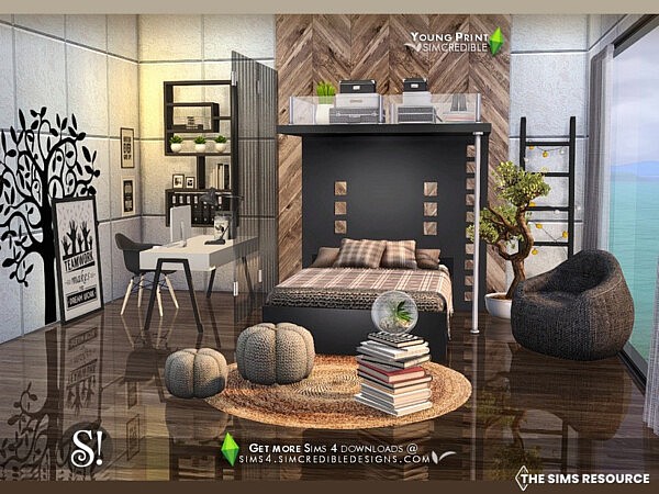 Young Print Bedroom by SIMcredible! from TSR