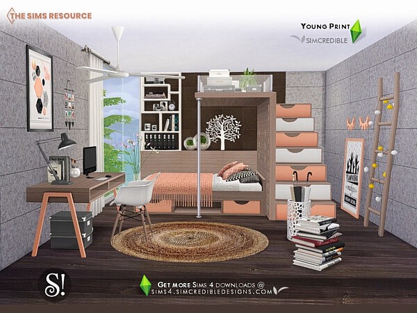 Young Print Bedroom by SIMcredible! from TSR
