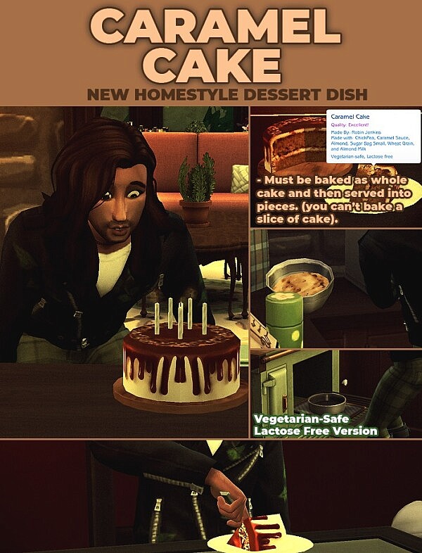 Caramel Cake   New Custom Recipe by RobinKLocksley from Mod The Sims