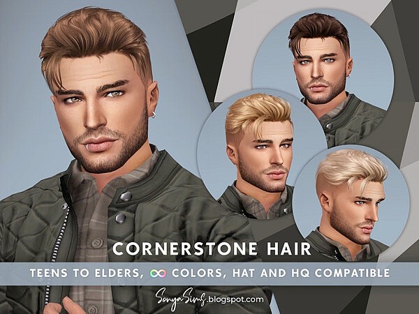 Cornerstone Hair by SonyaSimsCC from TSR